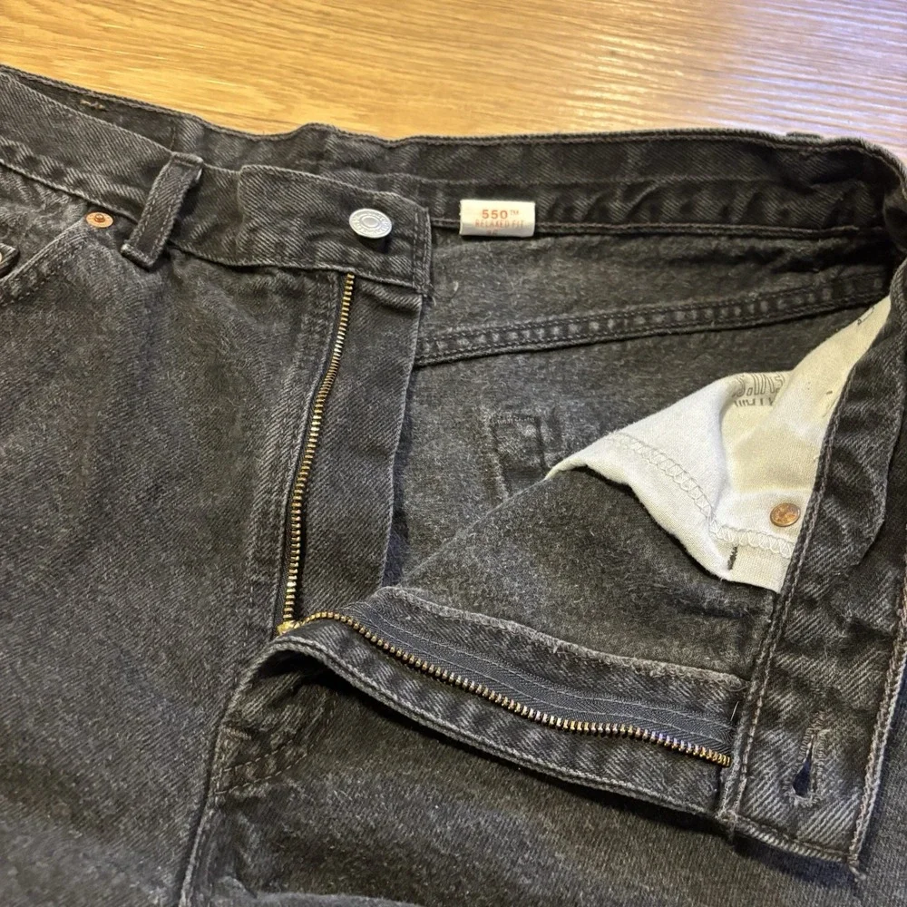 VTG 1999 Levis 550 Relaxed Fit Denim Shorts Mens 36 Fits 34 Black USA Made Y2K